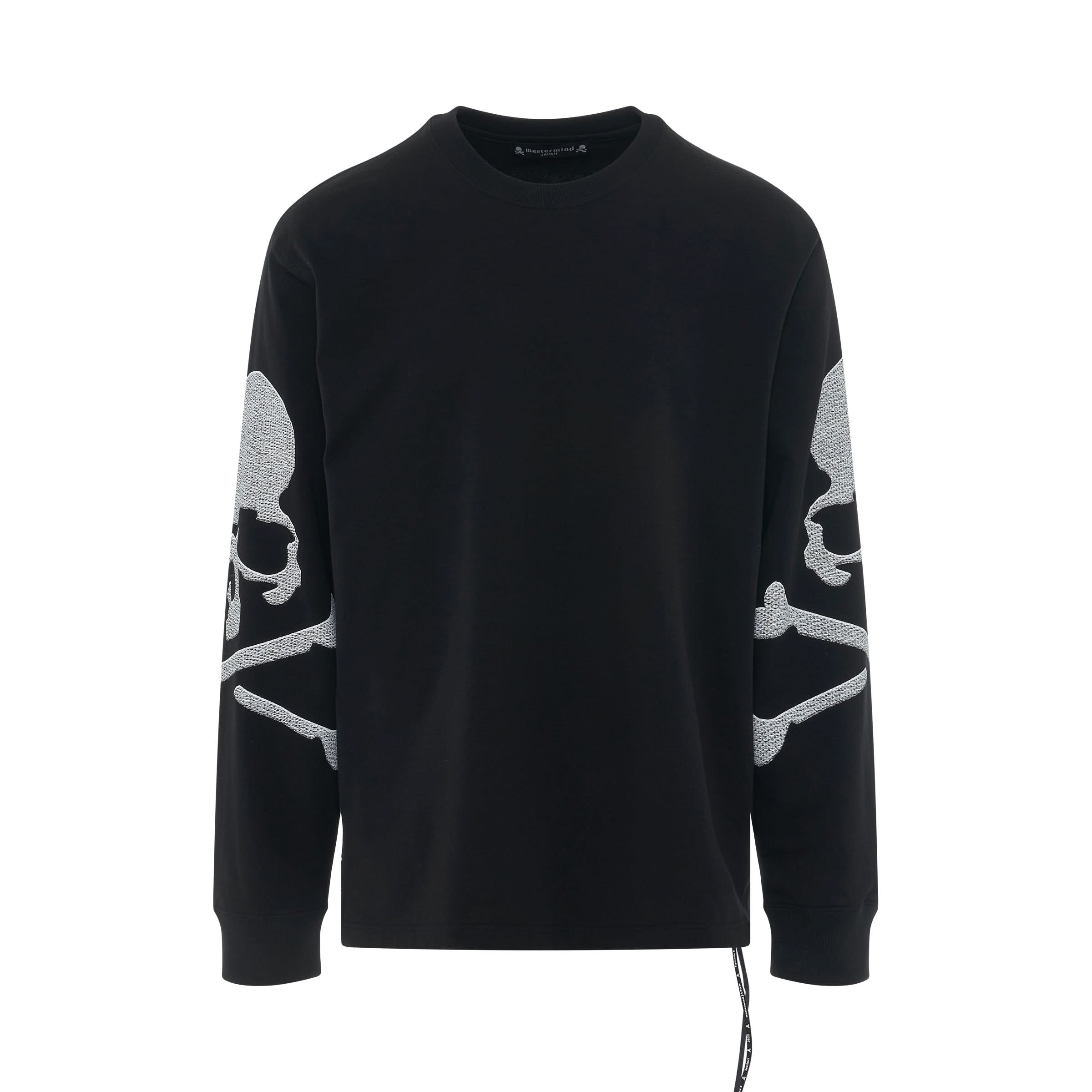 Embroidered Skull Sweatshirt in Black