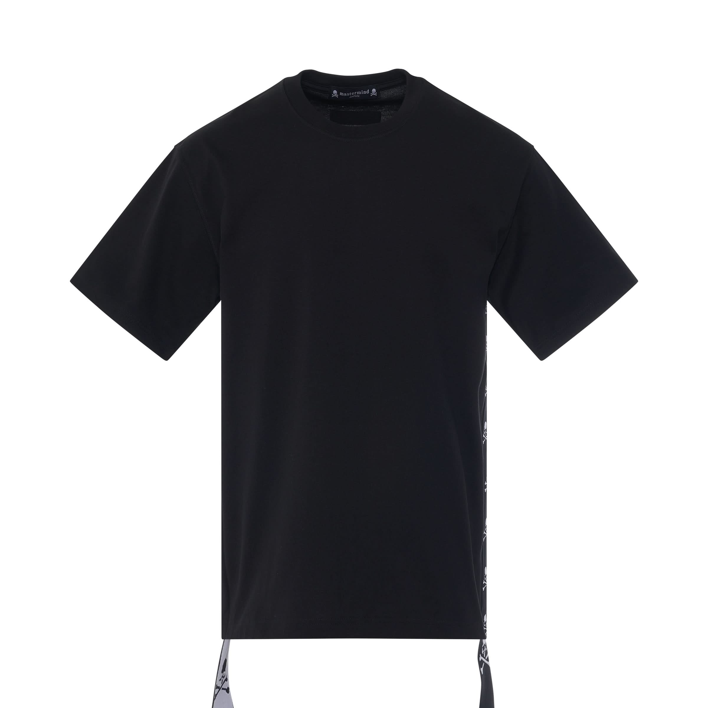 Logo Jacquard Tape T-Shirt in Black