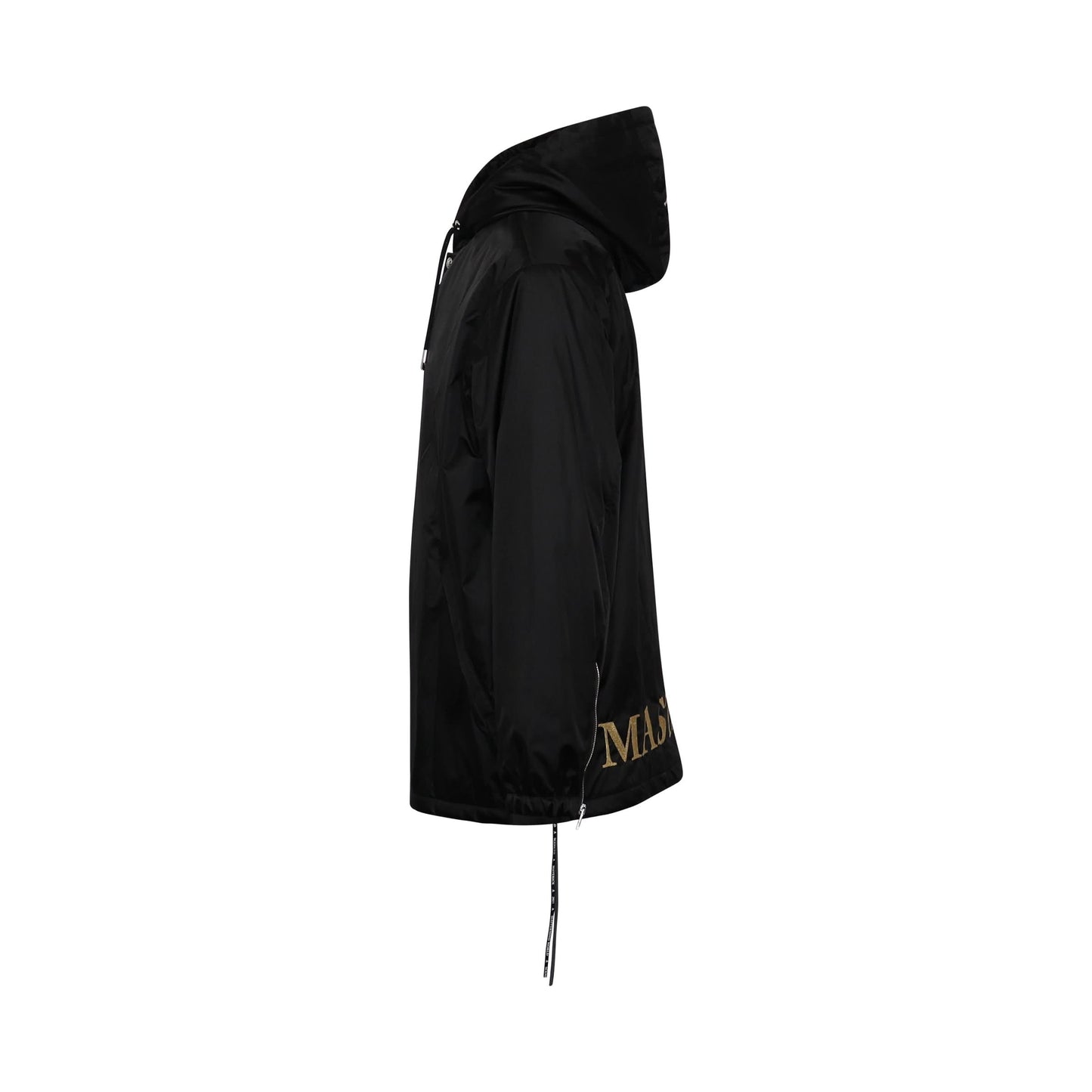 Nylon Hooded Coach Jacket in Black