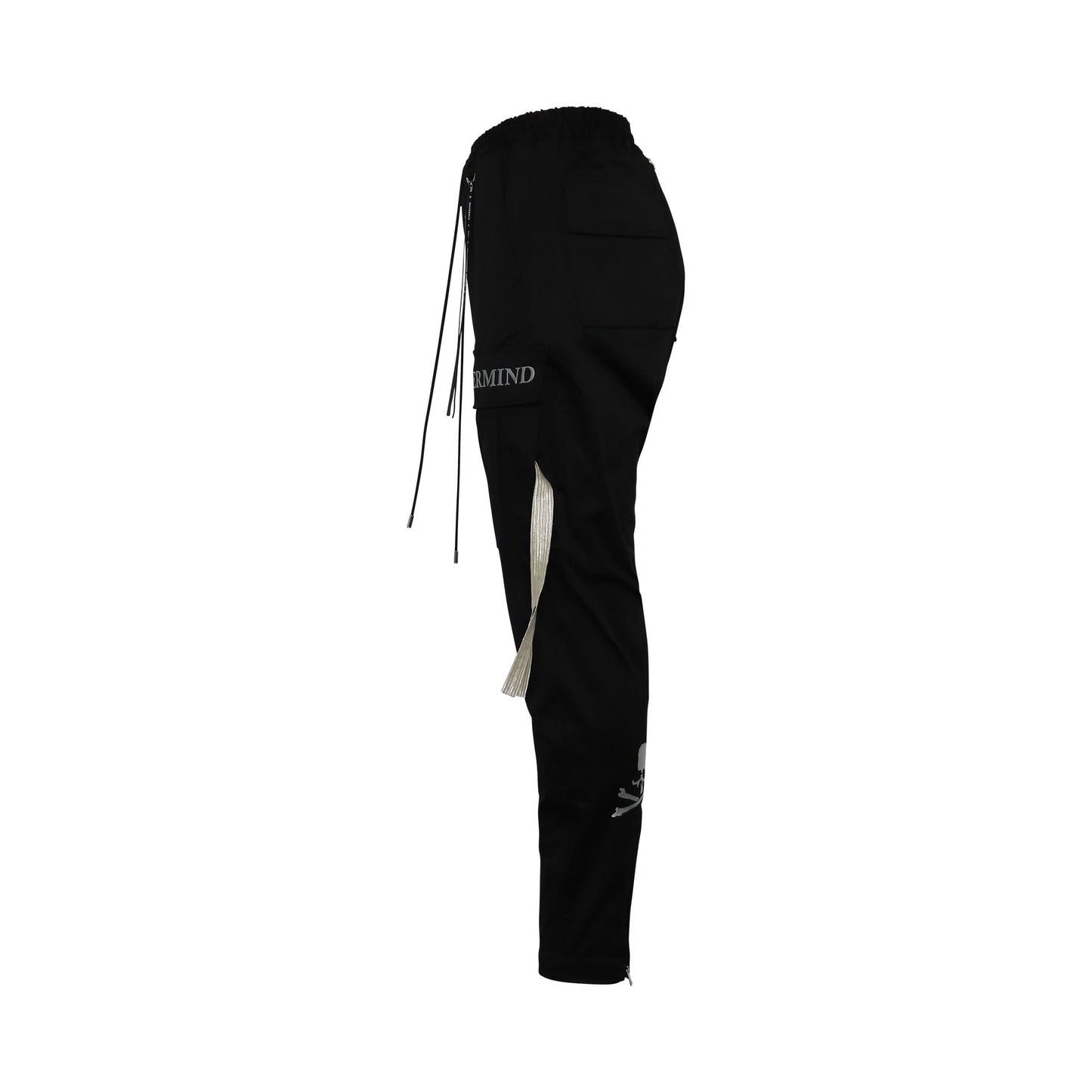 Embroidered Logo Slim Fit Cargo Pants in Black