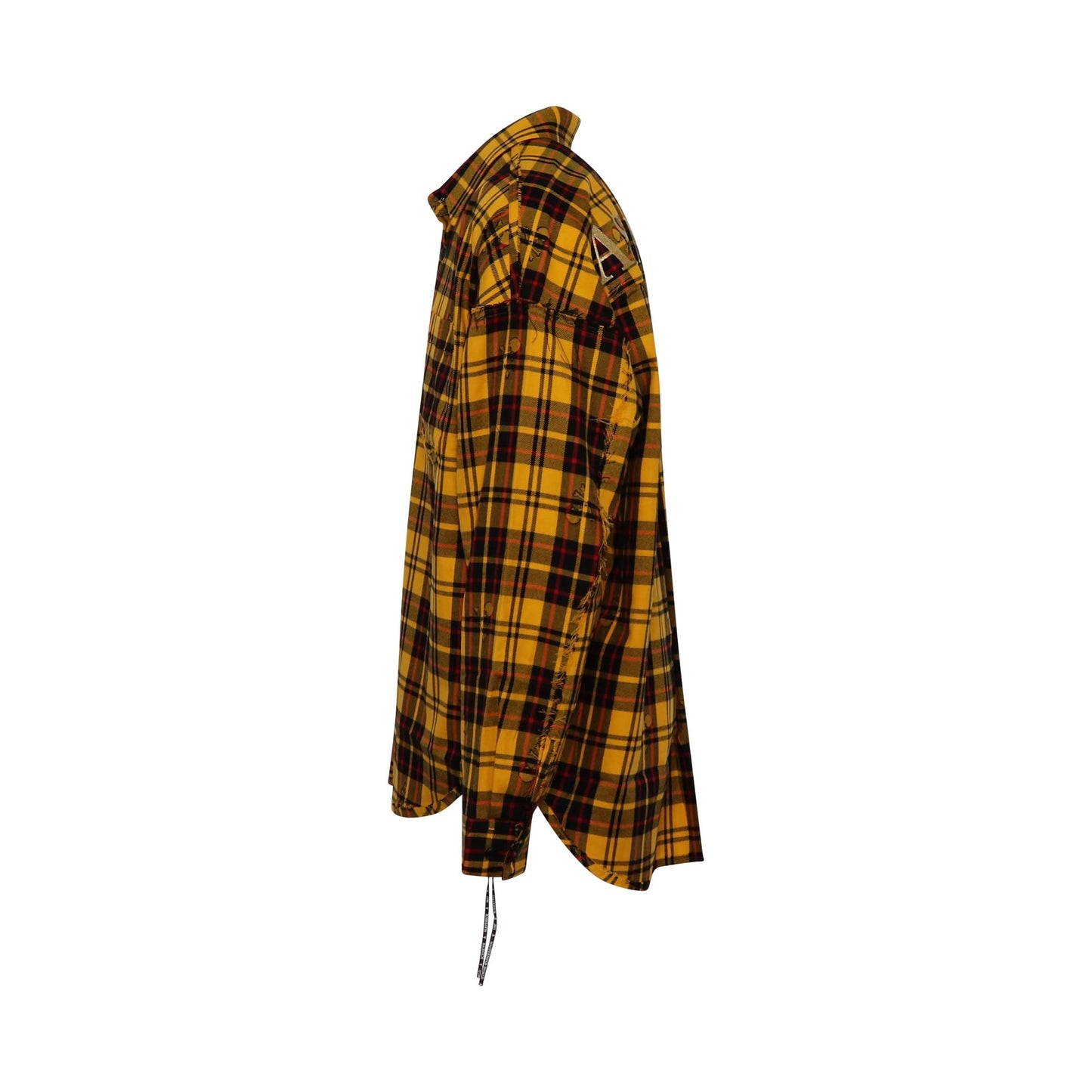 Reversible Plaid Emboidered Logo Shirt in Yellow