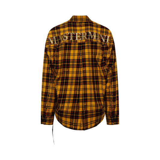 Reversible Plaid Emboidered Logo Shirt in Yellow