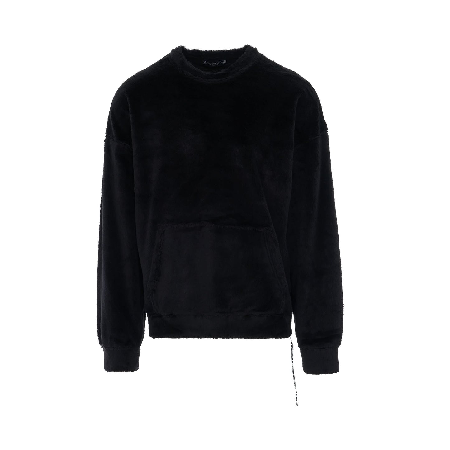 Sherpa Patchworked Skull Boxy Fit Sweatshirt in Black