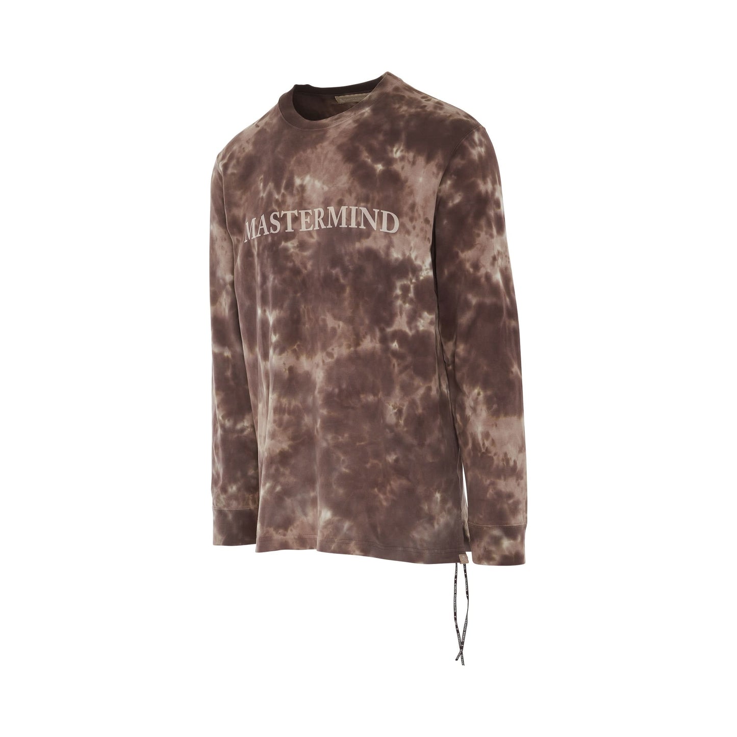 Tie-Dye Logo Long Sleeve T-Shirt in Brown