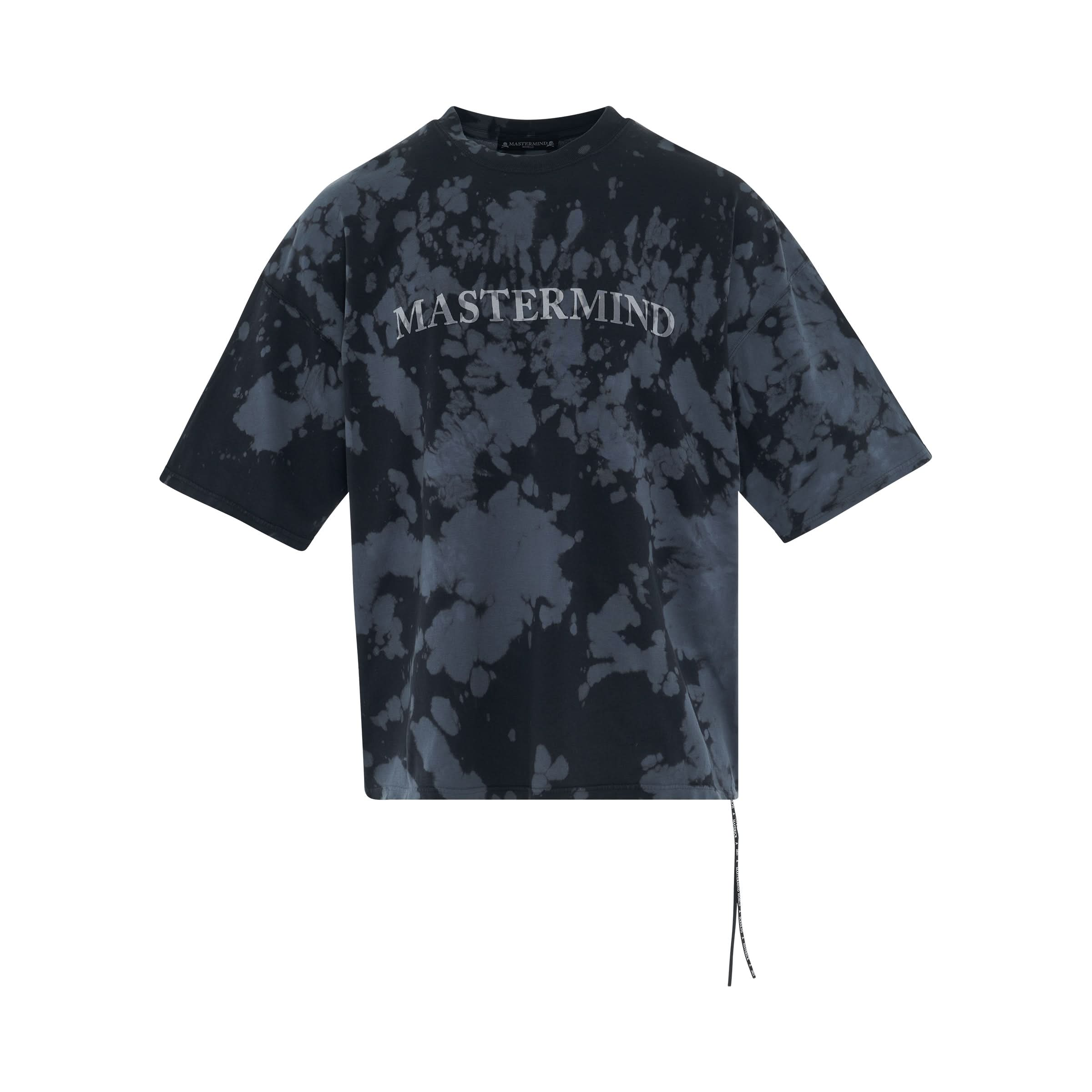 Tie-Dye Logo Boxy Fit T-Shirt in Black