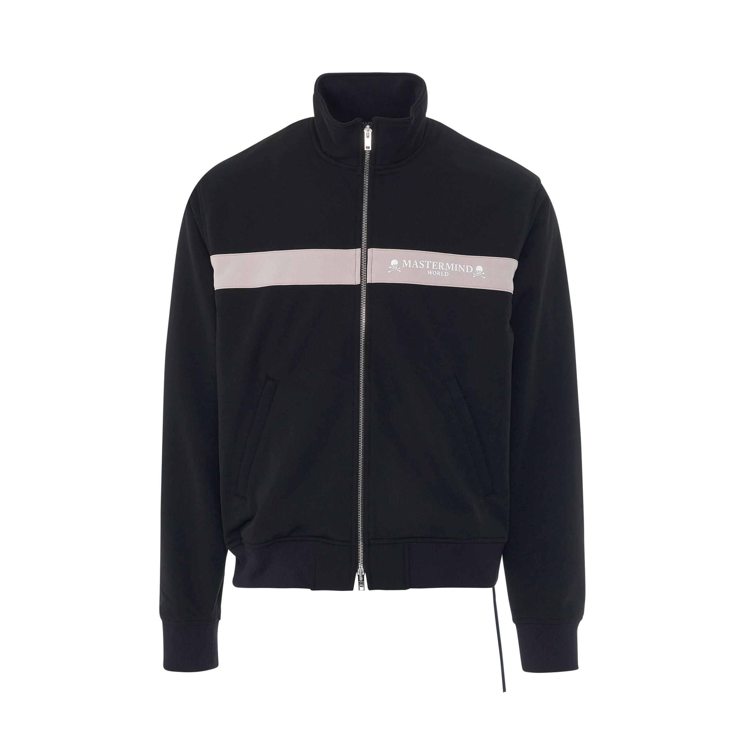 Lined Track Jacket in Black/Grey