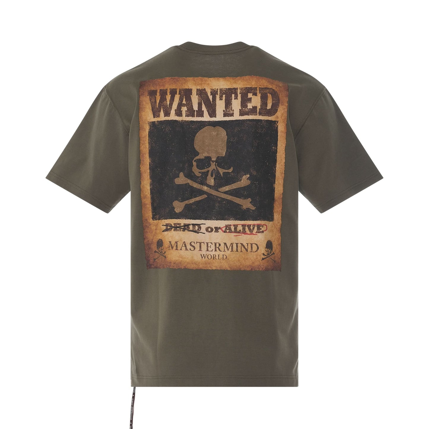 Wanted Print T-Shirt in Olive