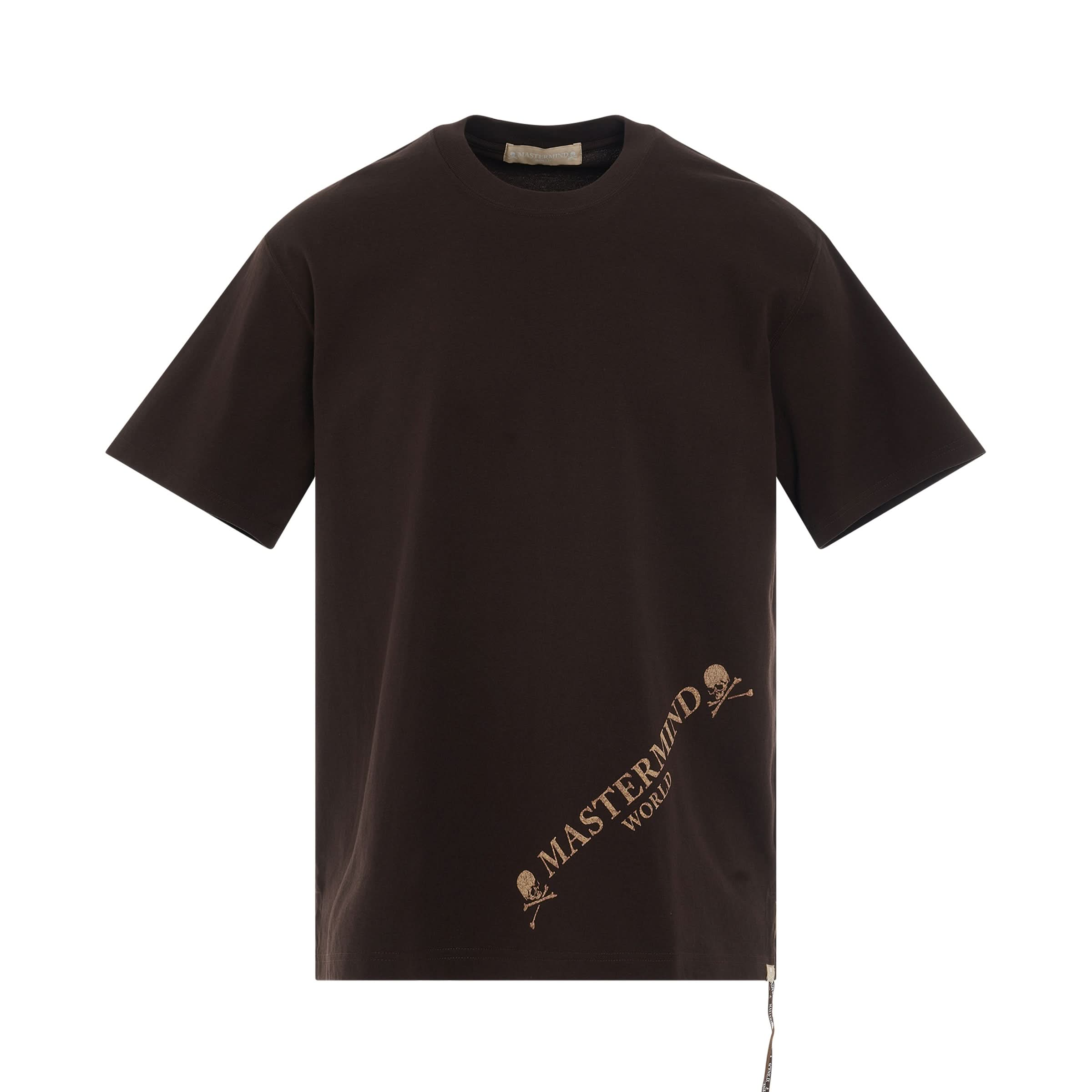 Skull Bleached Logo T-Shirt in Brown