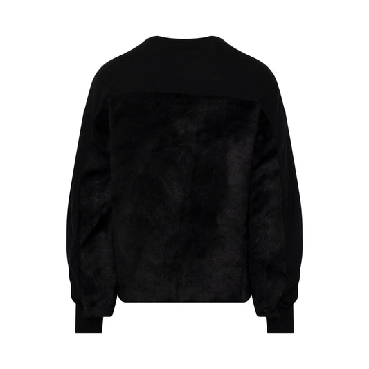 Faux Fur Sweat in Black