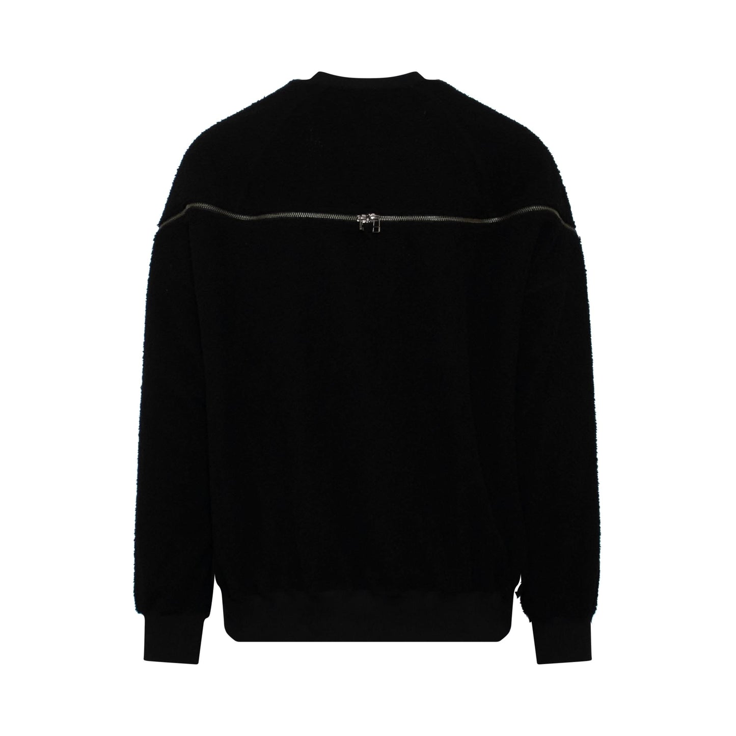 Fleece Zipper Sweat in Black