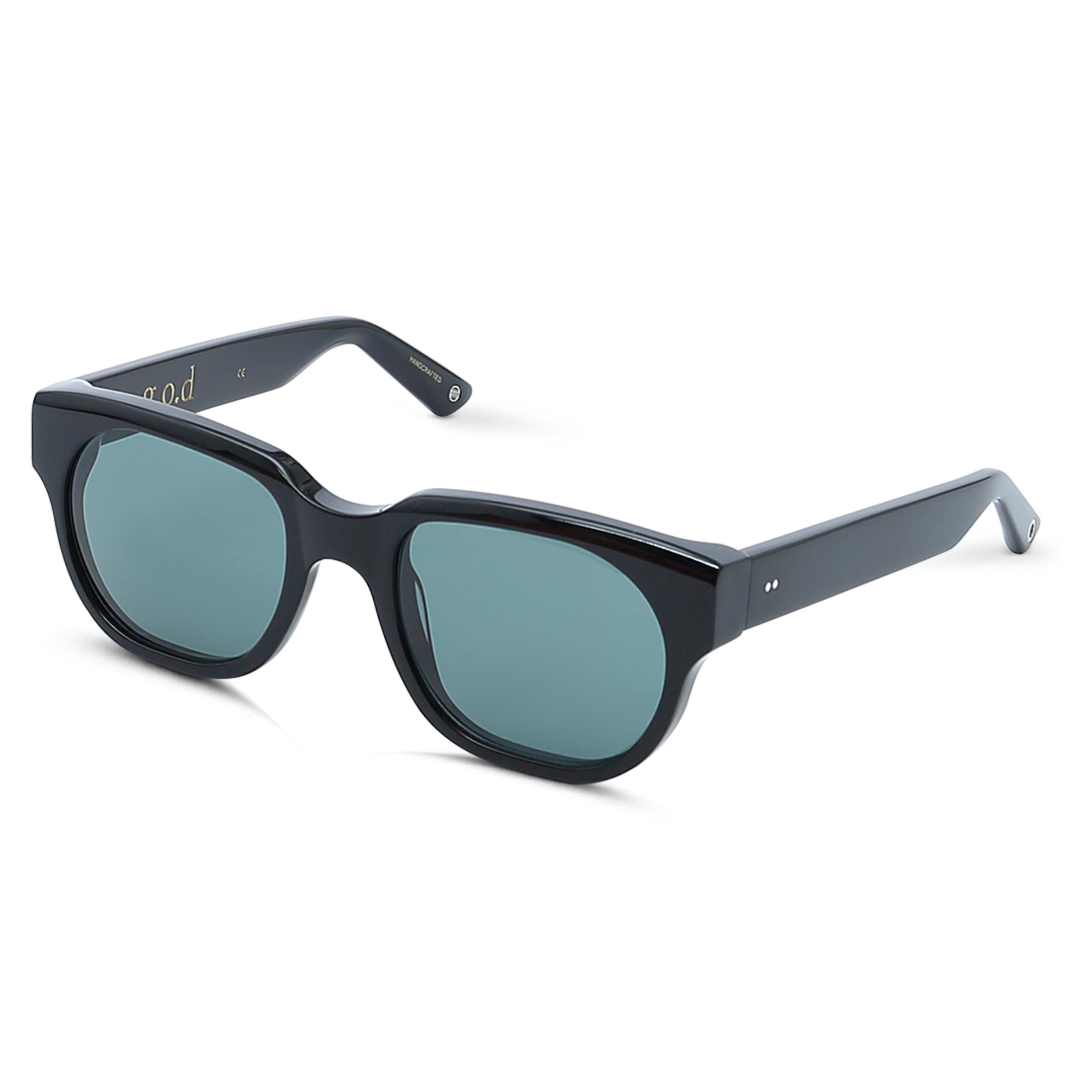 Nine Black Sunglass with Green Lens