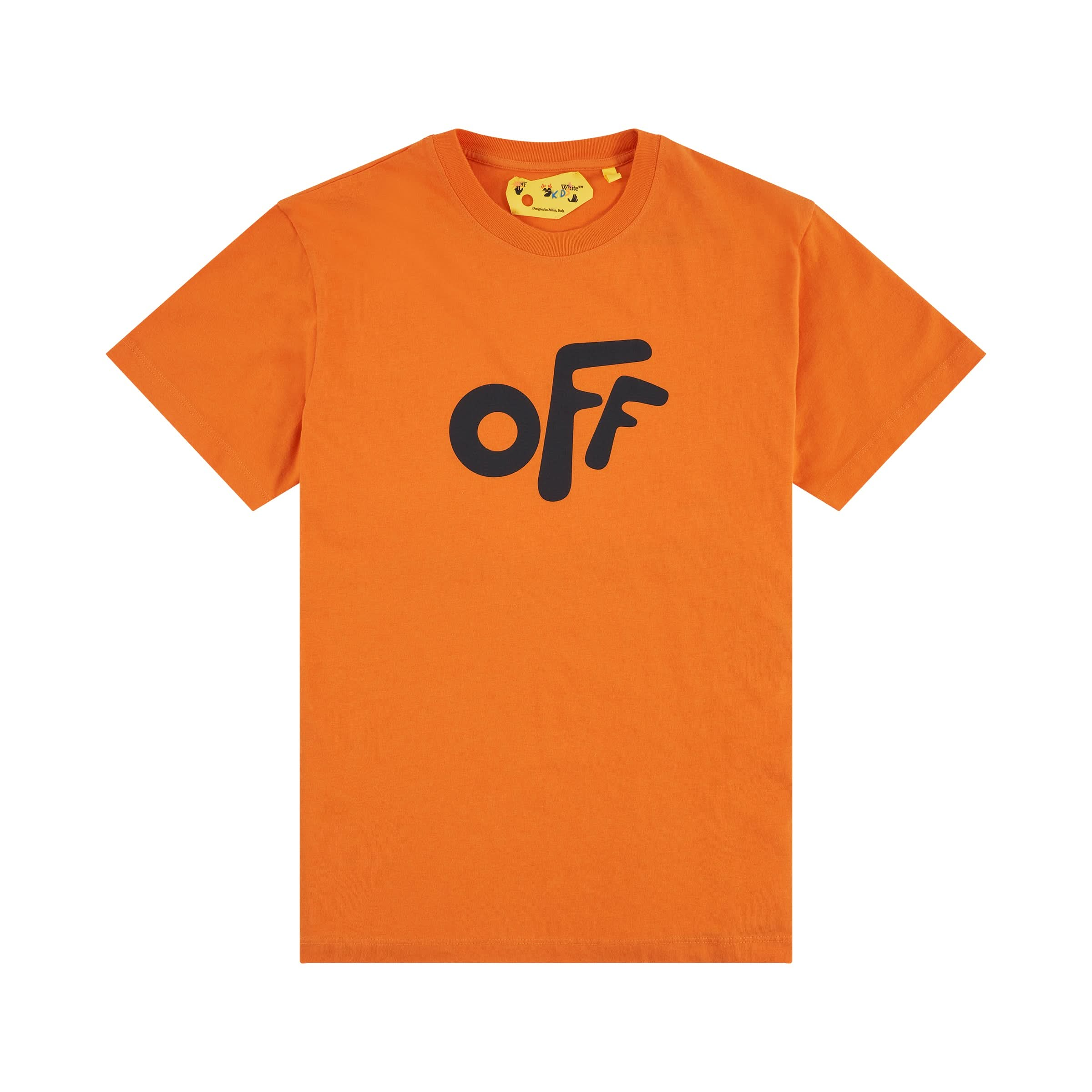 Off Rounded Short Sleeve T-Shirt in Orange/Black