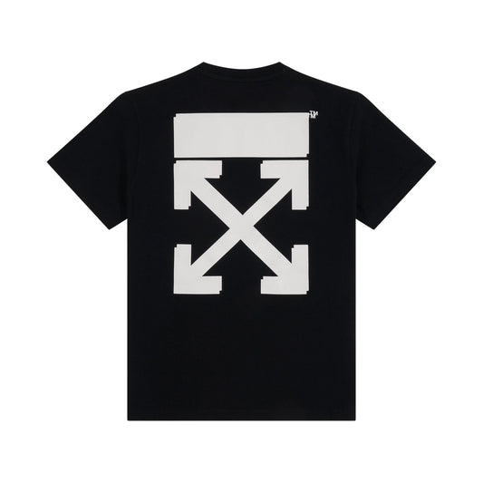 Off Rubber Arrow Short Sleeve T-Shirt in Black/White