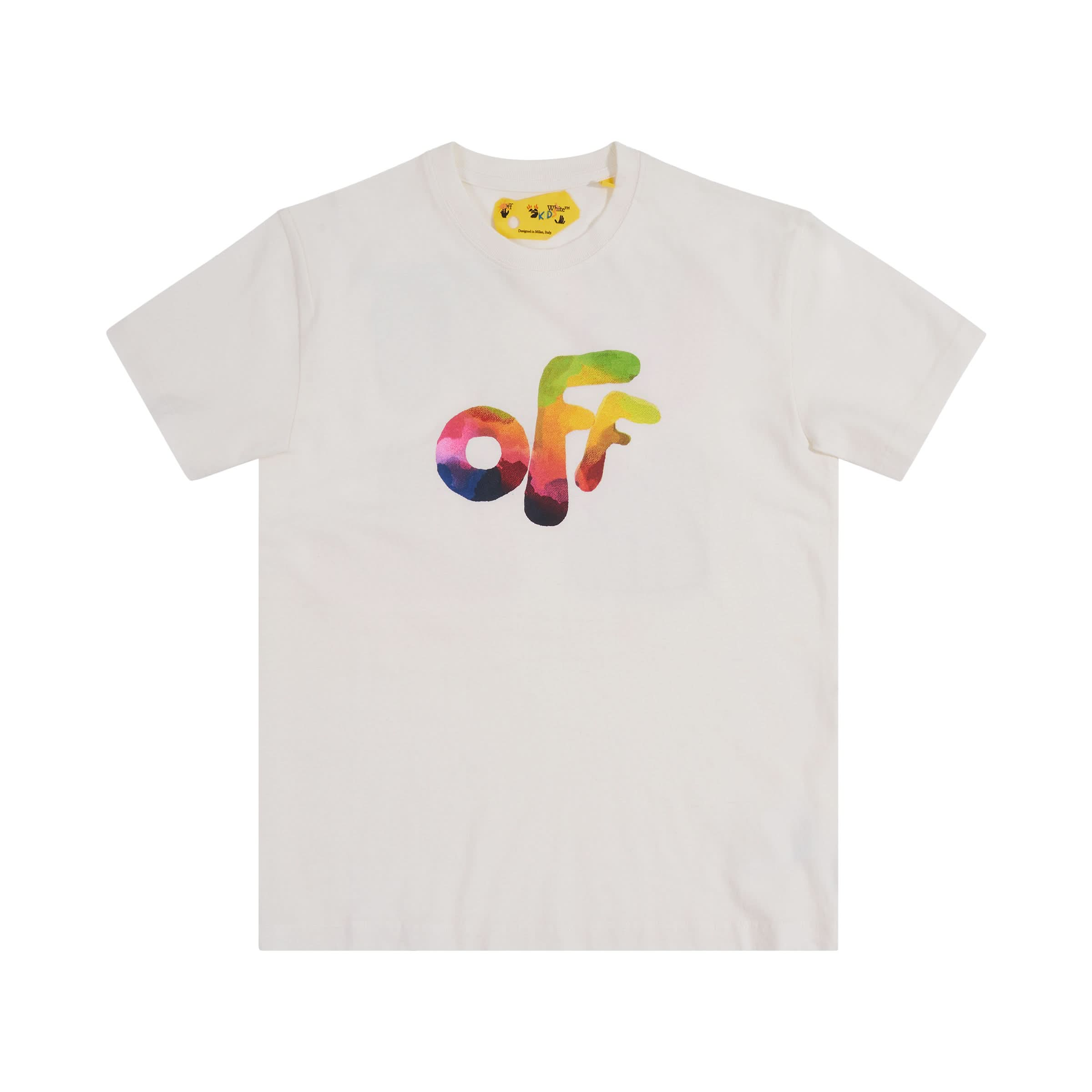 Off Rounded Watercolour Short Sleeve T-Shirt in White