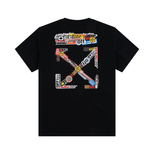 Off Racing Arrow Short Sleeve T-Shirt in Black