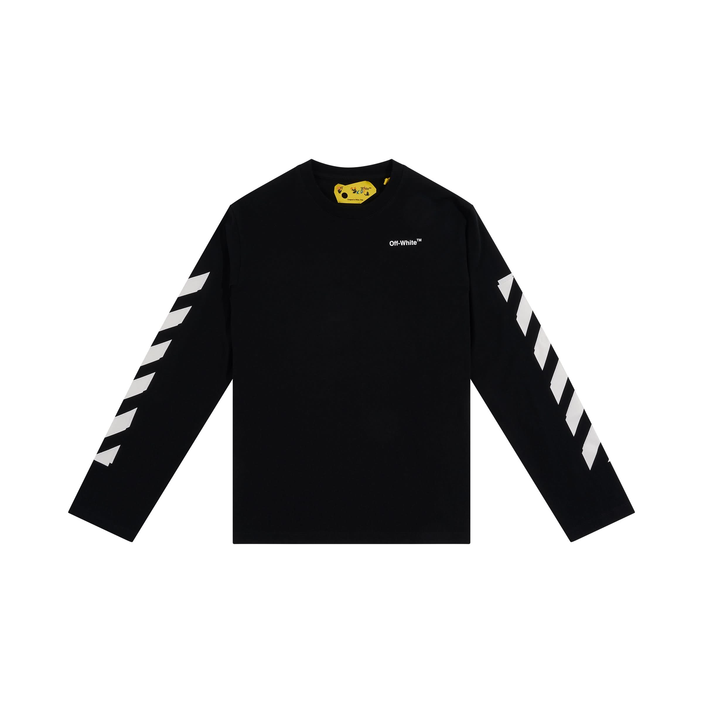 Off Rubber Arrow Long Sleeve T-Shirt in Black/White