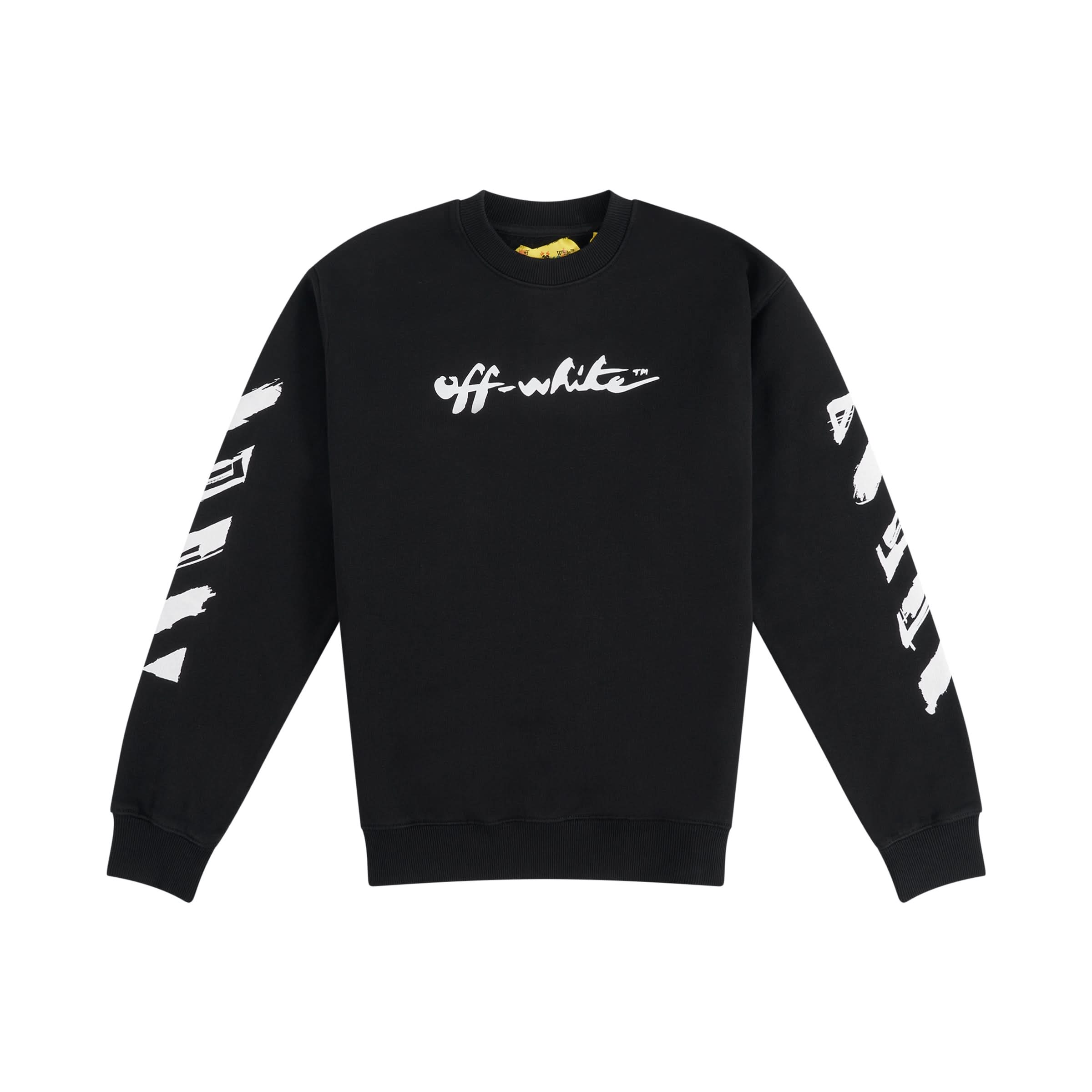 OW Script Crewneck in Black/White