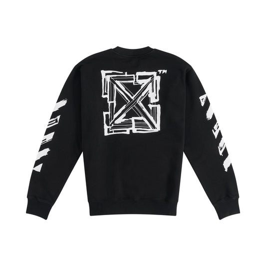 OW Script Crewneck in Black/White