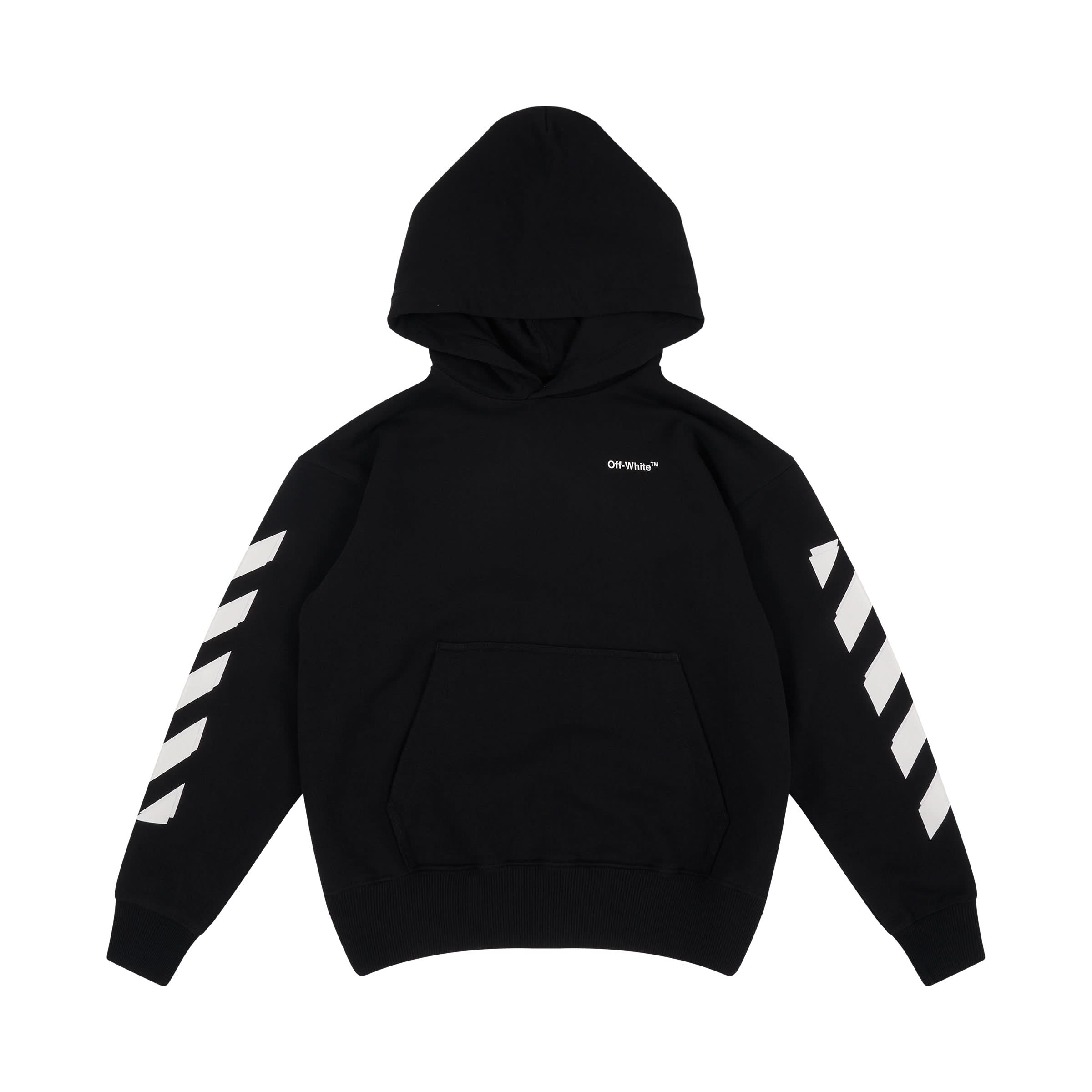 Logo Rubber Arrow Hoodie in Black/White