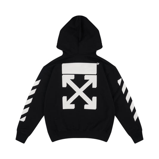 Logo Rubber Arrow Hoodie in Black/White