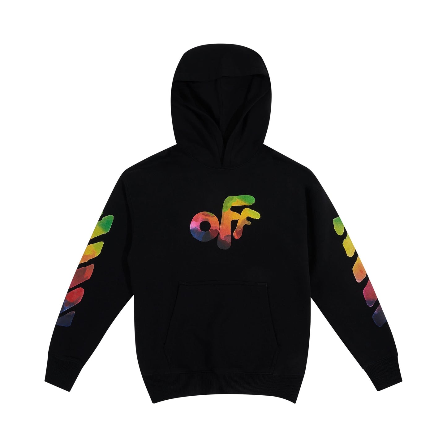 Off Rounded Watercolor Hoodie in Black