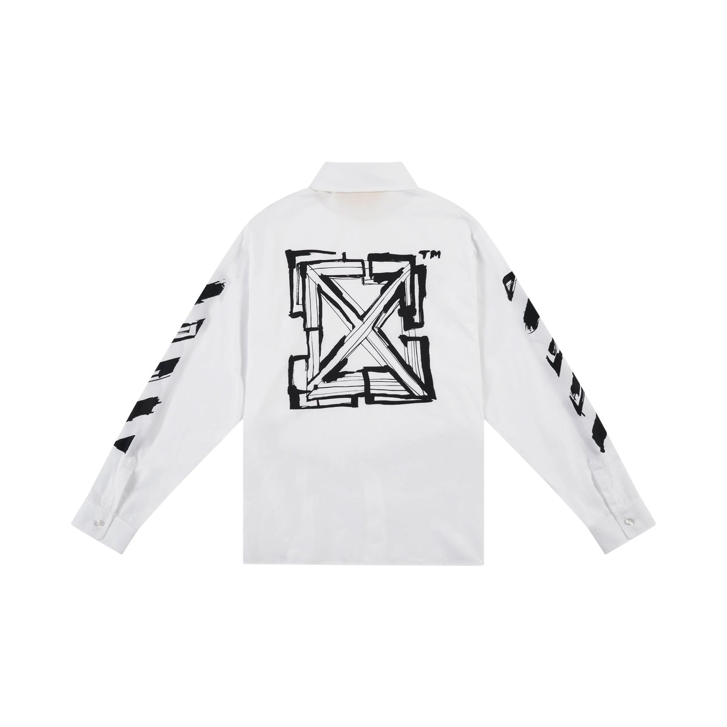 OW Script Popeline Shirt in White/Black