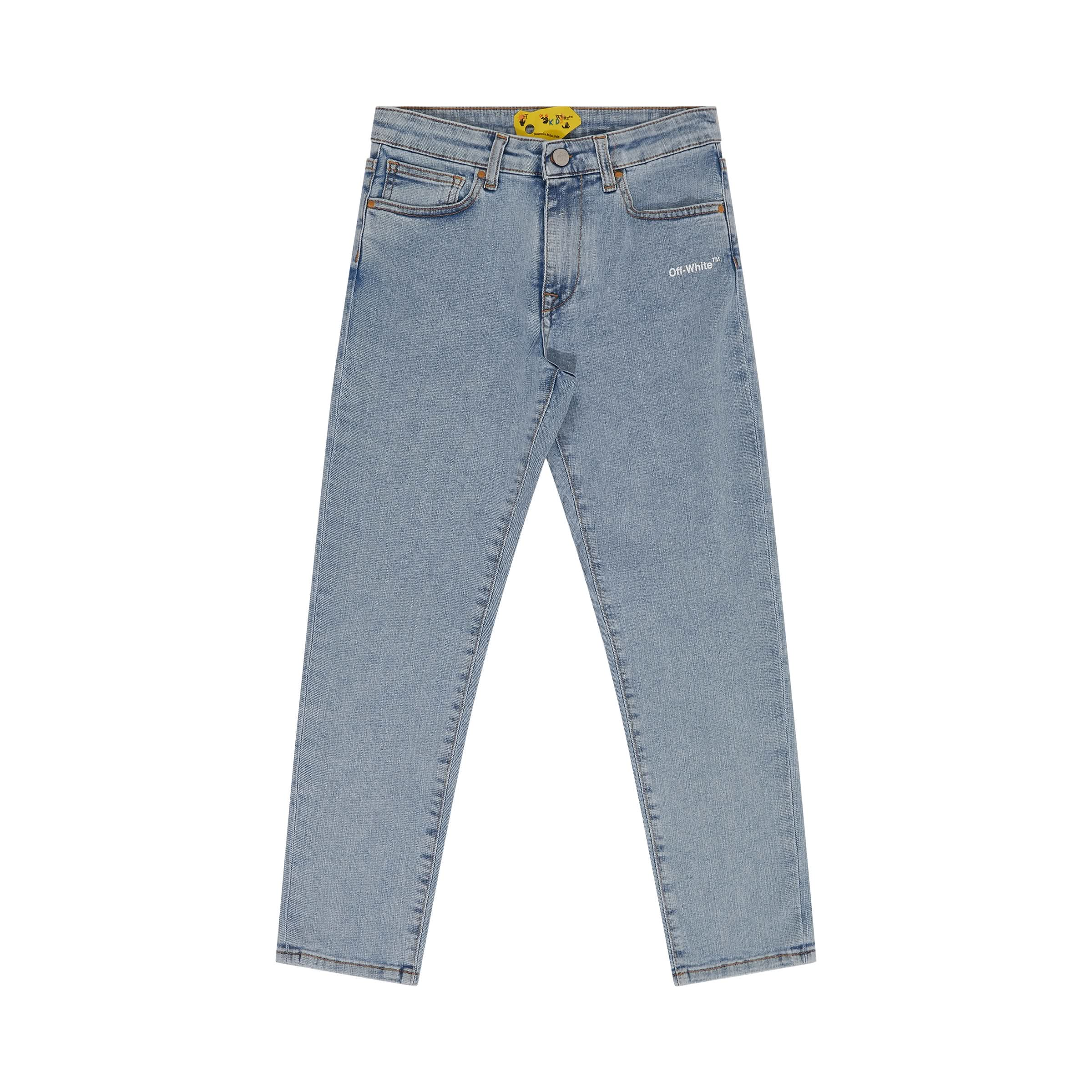 Rubber Arrow Denim Pant in Light Blue/White