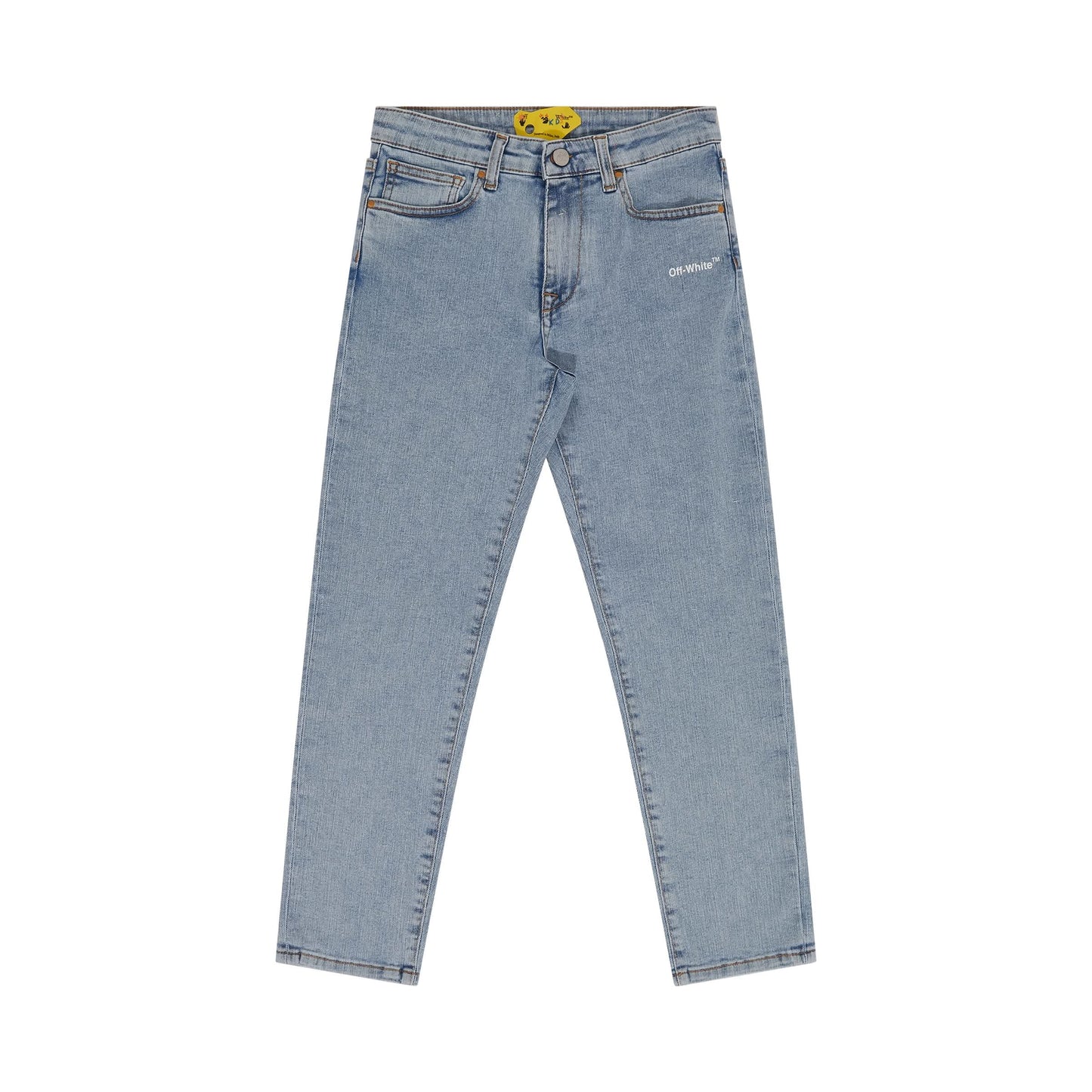 Rubber Arrow Denim Pant in Light Blue/White