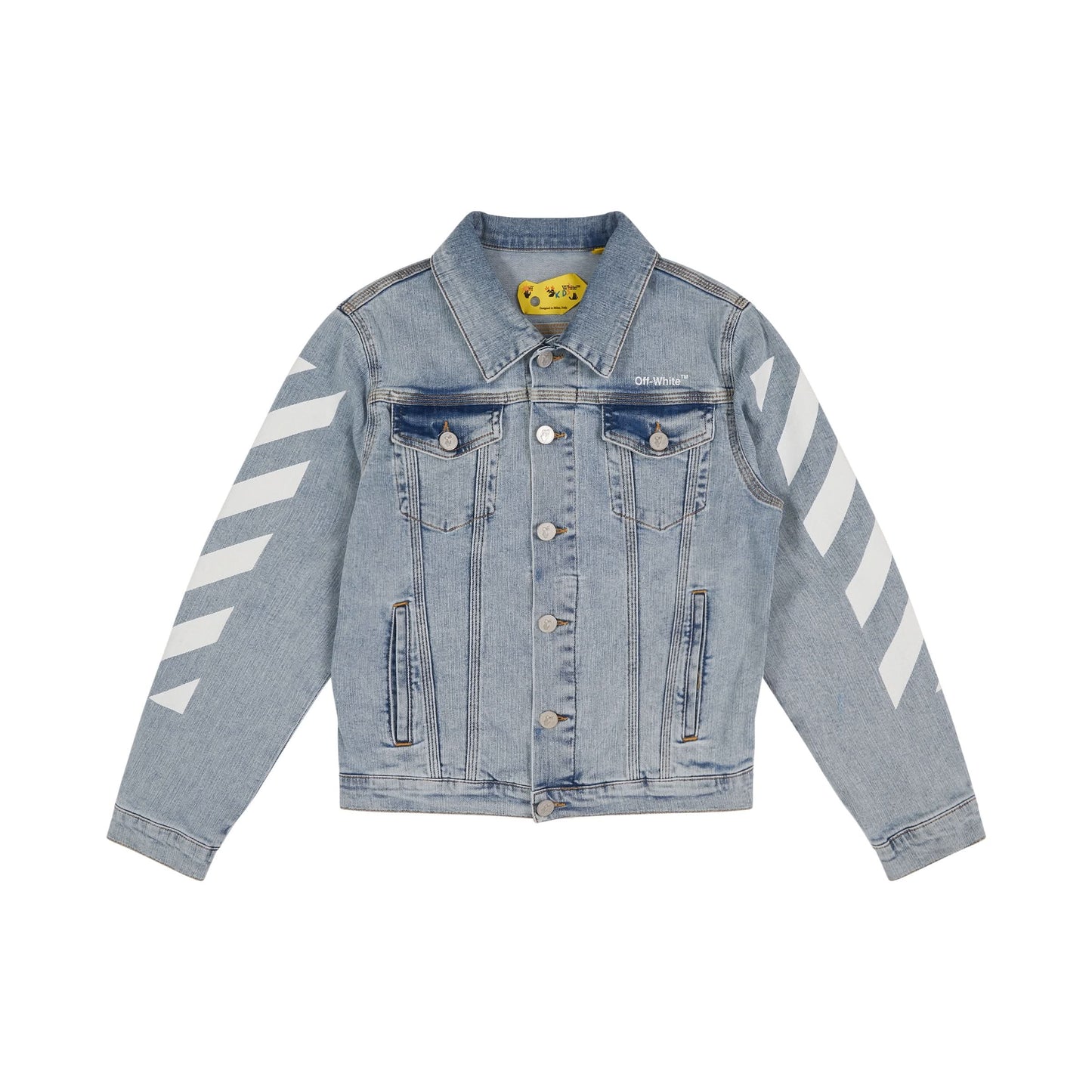 Logo Rubber Arrow Denim Jacket in Light Blue