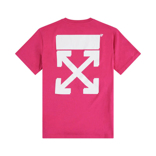 Rubber Arrow S/S T-Shirt in Fuchsia/White