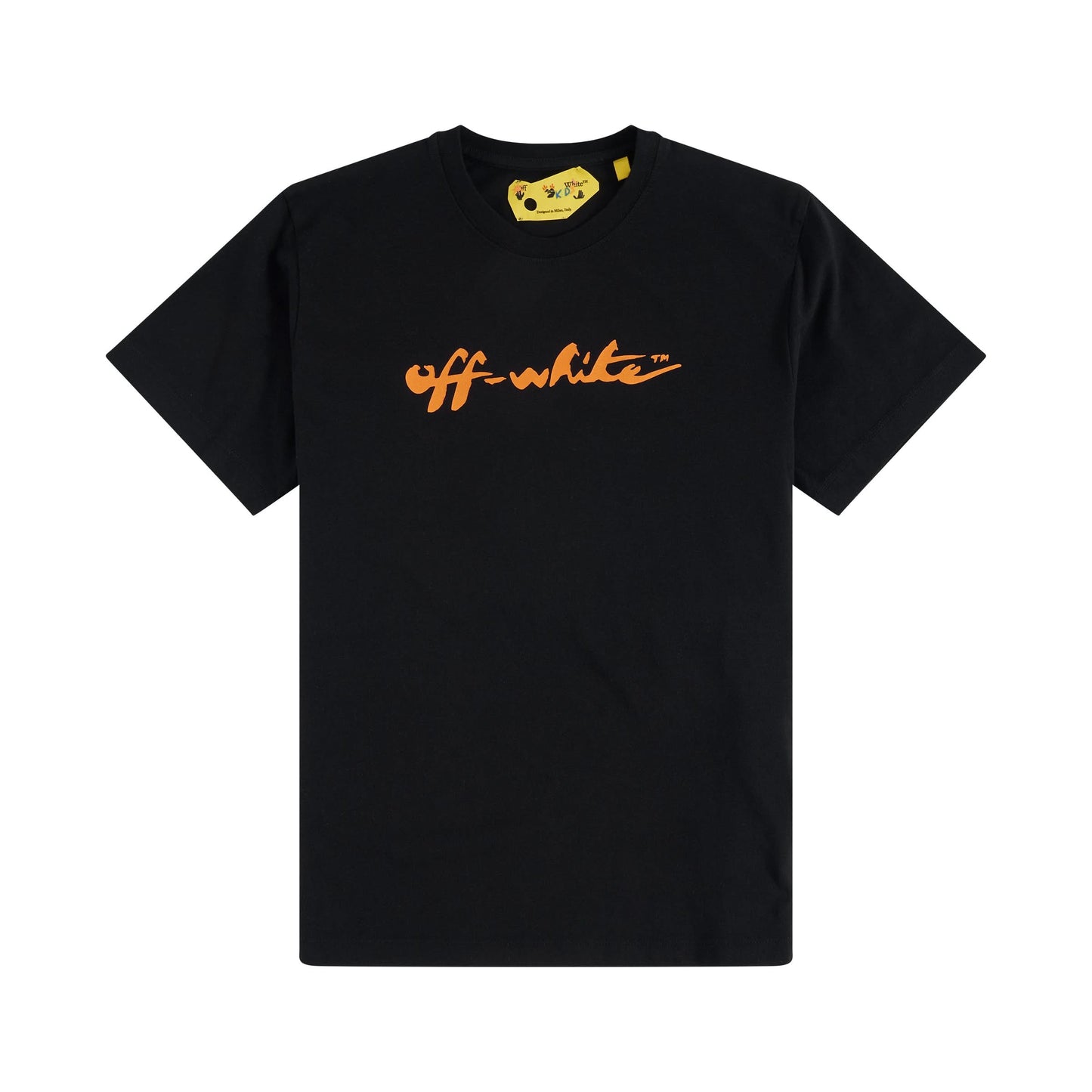 OW Script Short Sleeve T-Shirt in Black/Orange