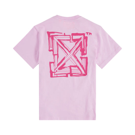 OW Script Short Sleeve T-Shirt in Pink/Fuchsia