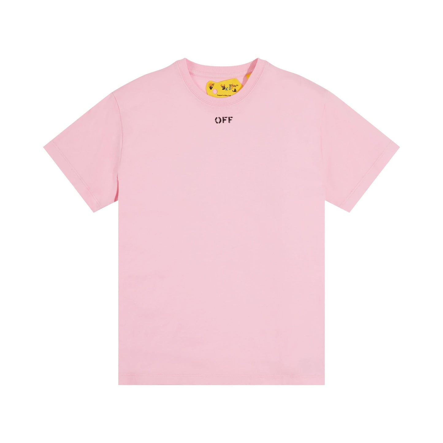 Off Stamp Short Sleeve T-Shirt in Pink/Black