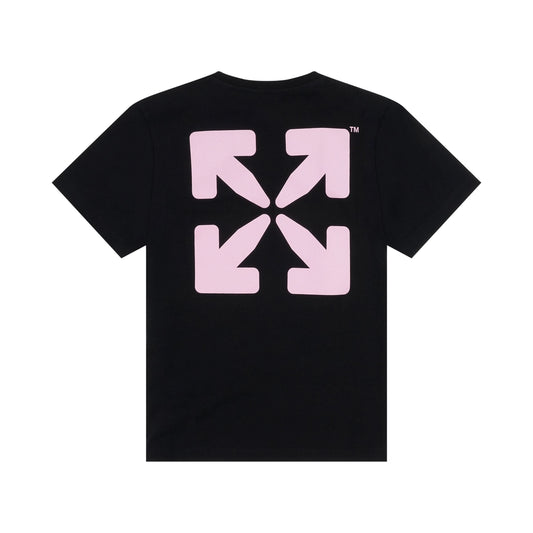 Off Rounded Short Sleeve T-Shirt in Black/Pink