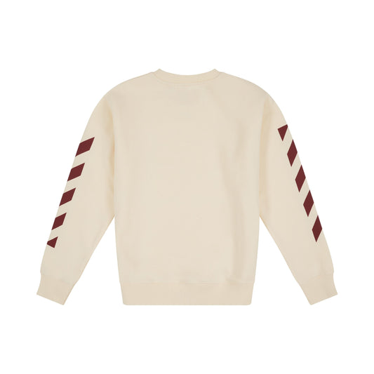 Off Stamp Crewneck in Off White/Burgundy