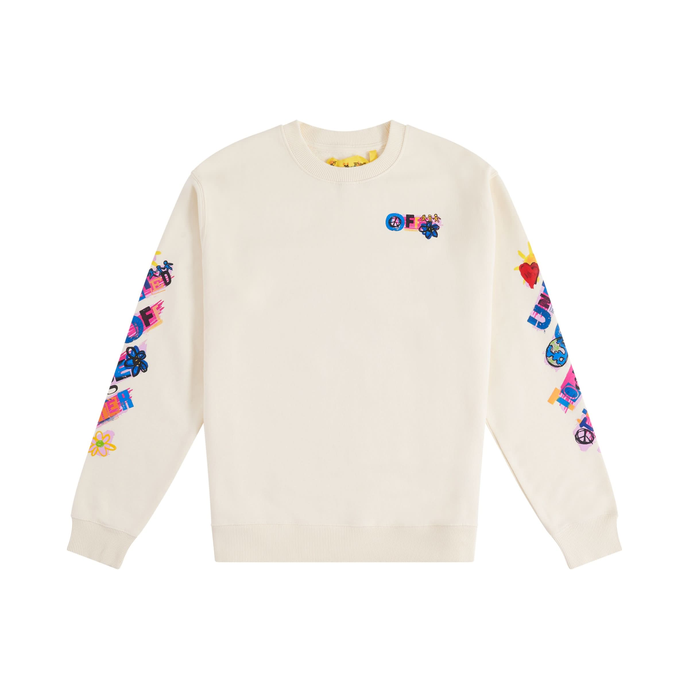 OW Together Crewneck in Off White/Pink