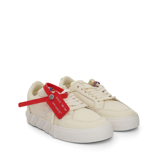 Vulcanized Lace Up Sneakers in Cream/White