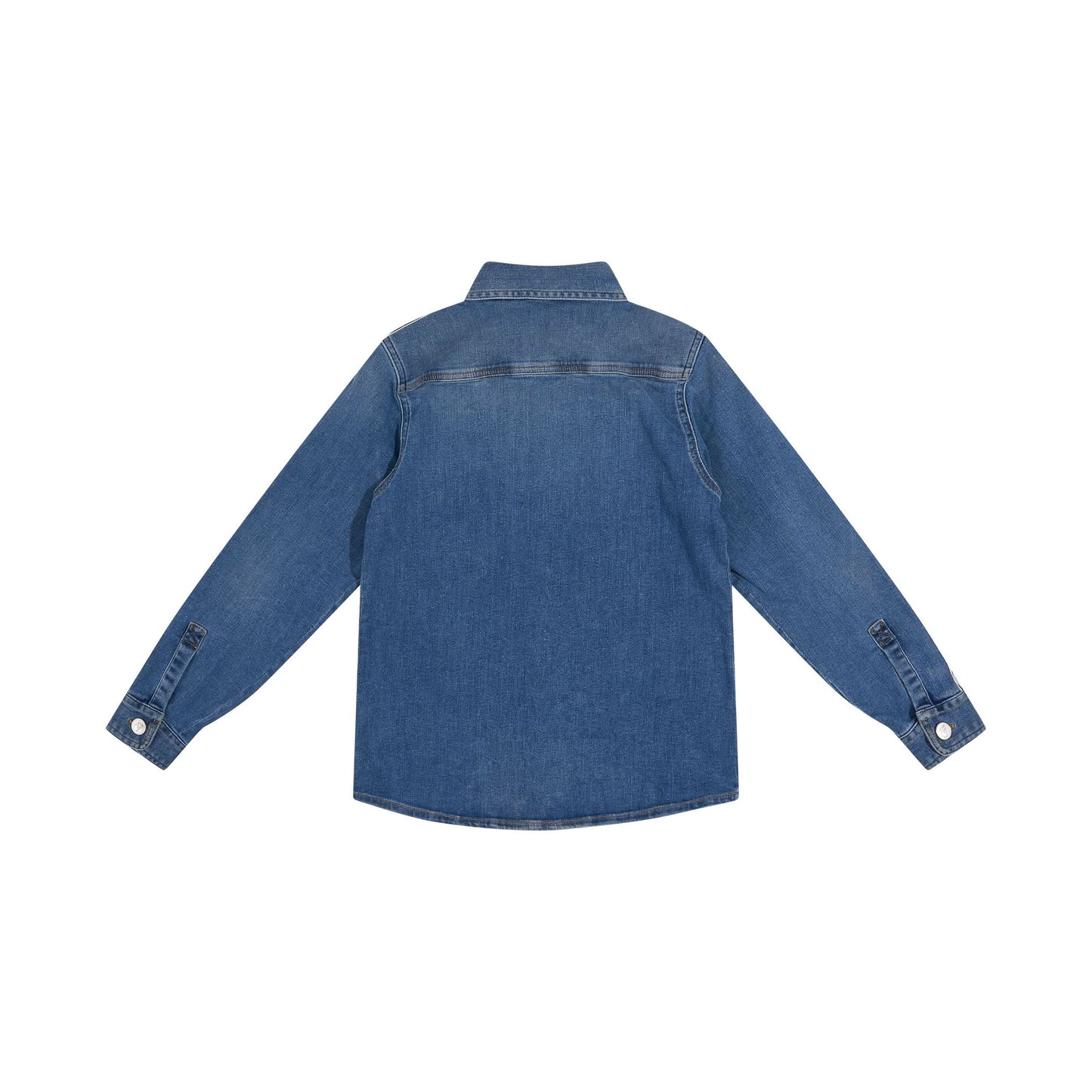 Logo Band Denim Shirt in Light Blue/Black