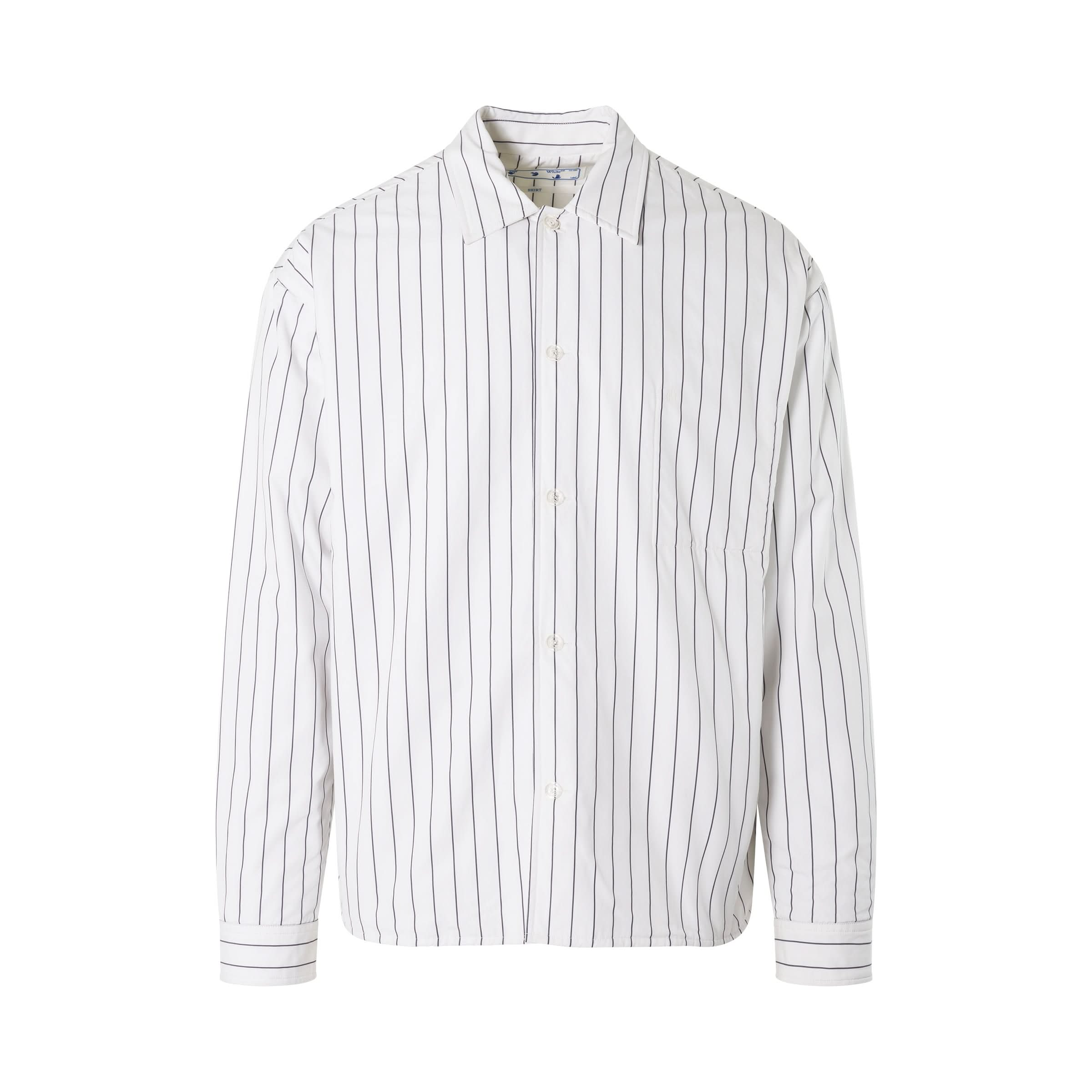 Stripes Padded Oversize Shirt in White