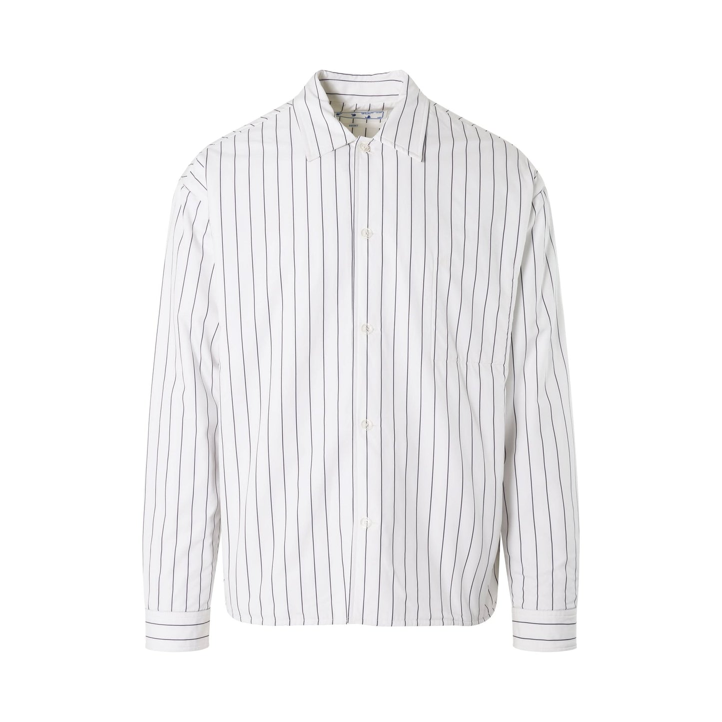 Stripes Padded Oversize Shirt in White