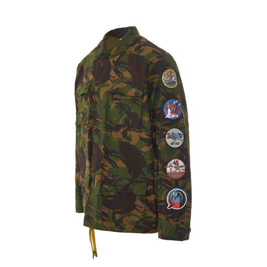 Camouflage Patch Field Jacket in Green