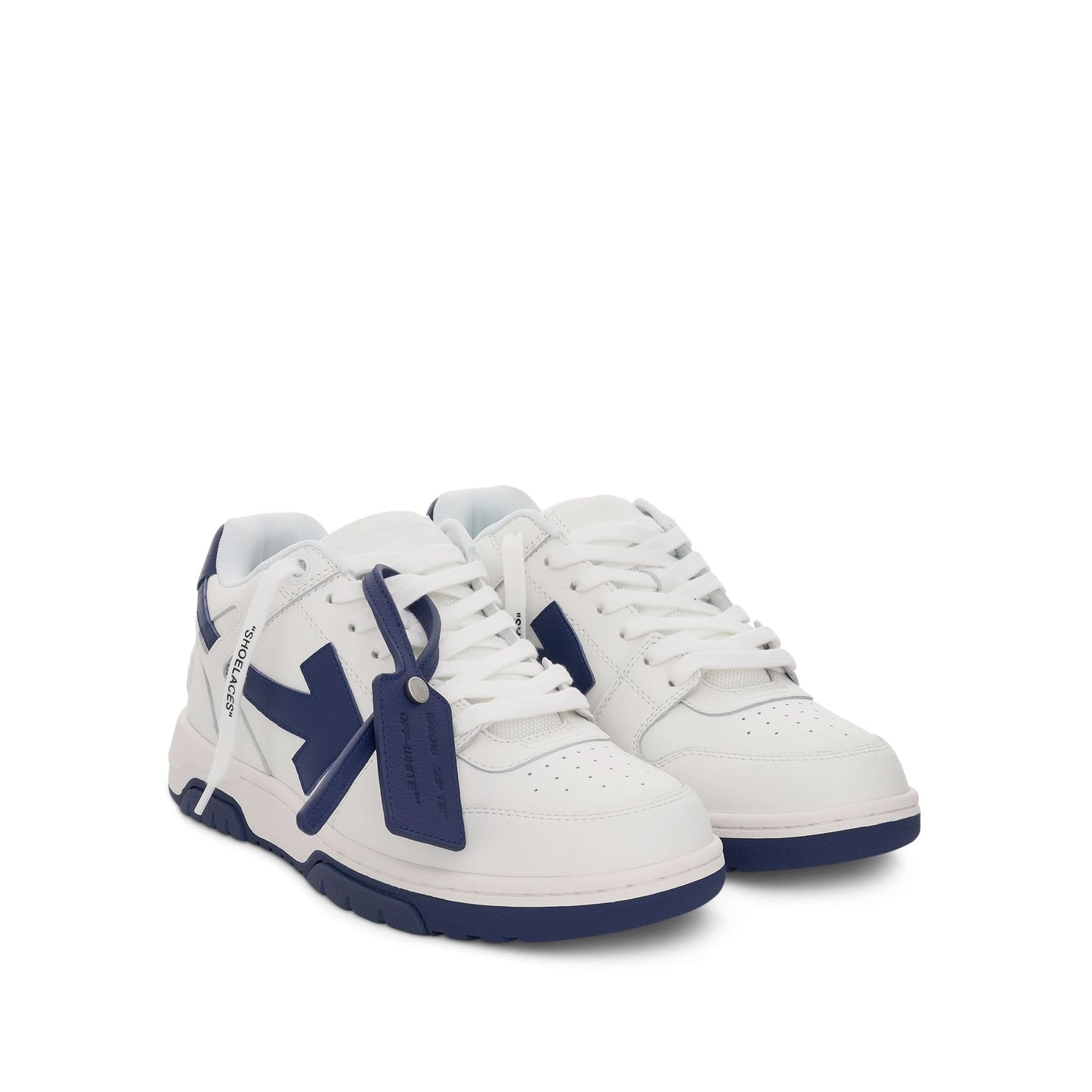 Out Of Office Leather Sneaker in White/Navy Blue