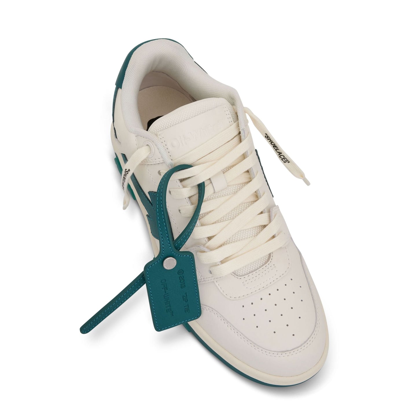 Out Of Office Leather Sneaker in White/Green