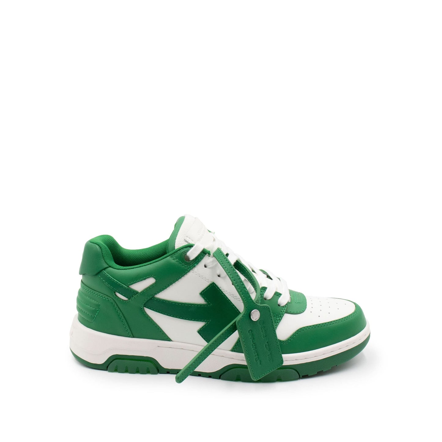 Out Of Office Calf Leather Sneaker in White/Green