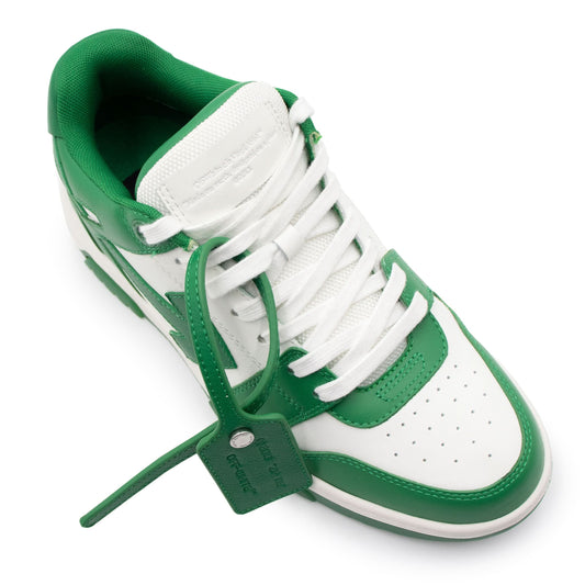 Out Of Office Calf Leather Sneaker in White/Green