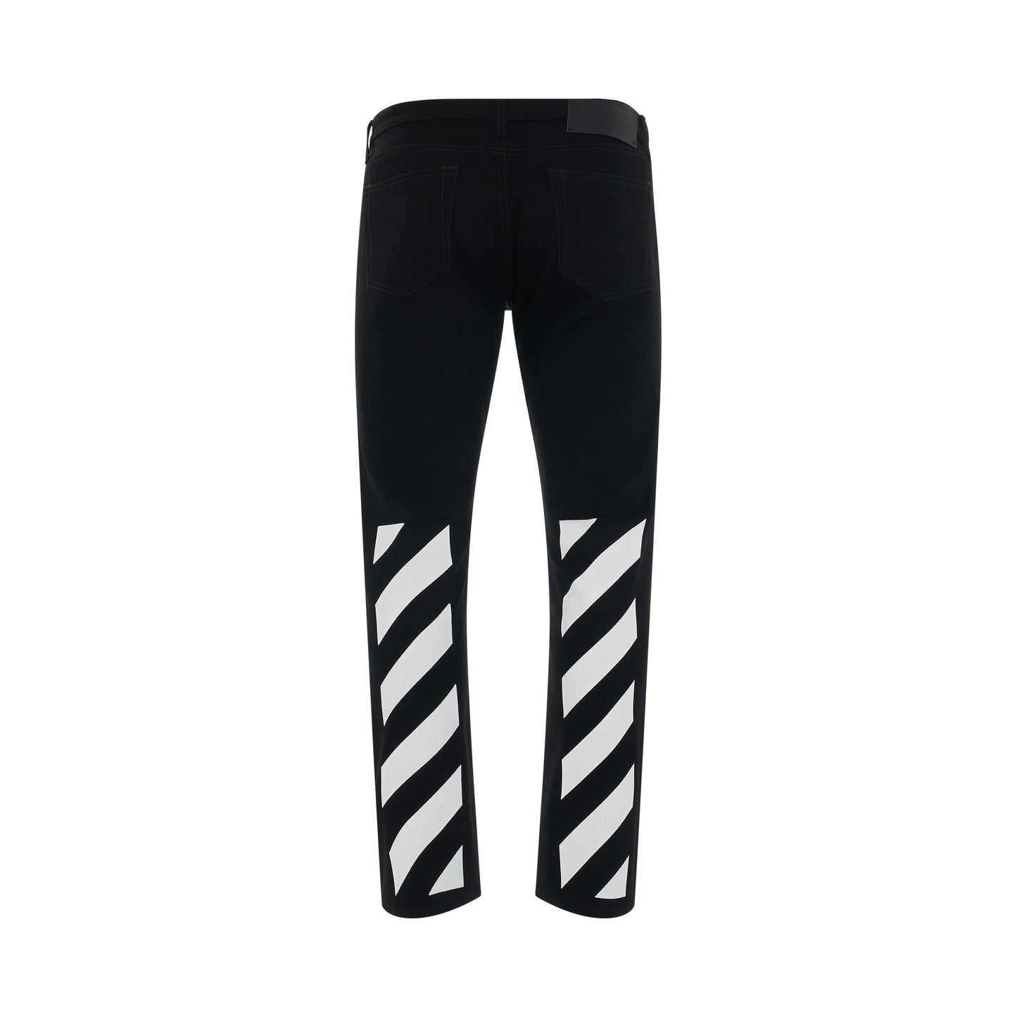 Diagonal Tab N-Arrow Slim Jeans in Black/White