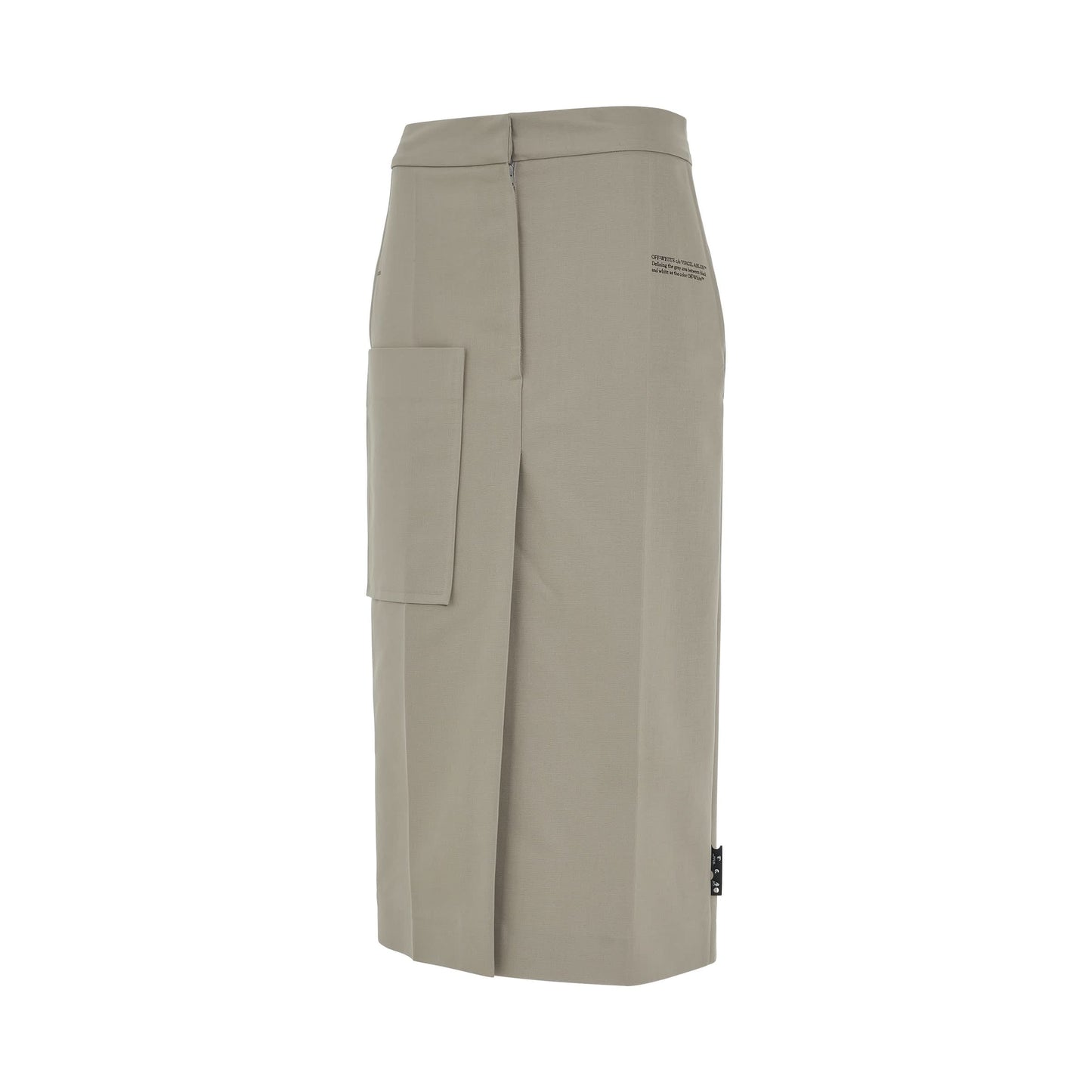 Cotton Twill Cargo Skirt in Light Grey