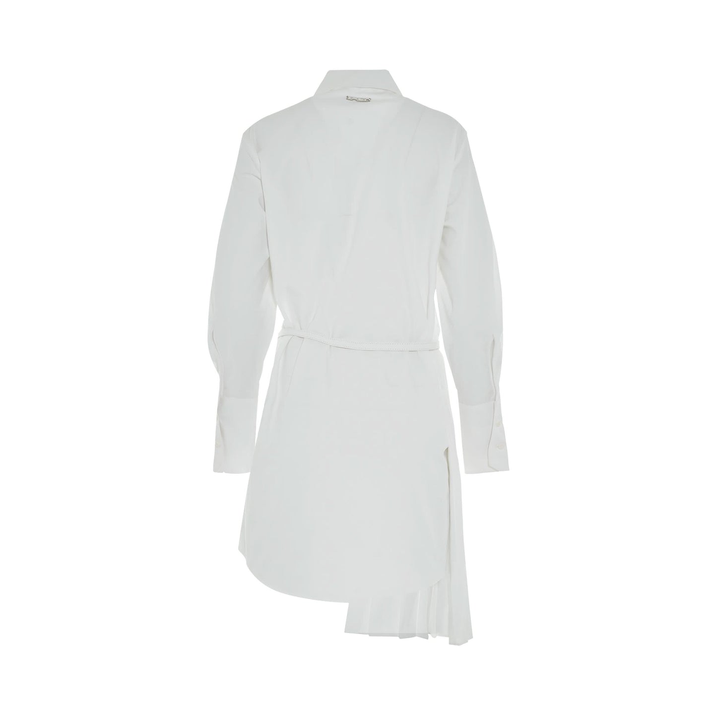 Popel Plisse Shirt Dress in White