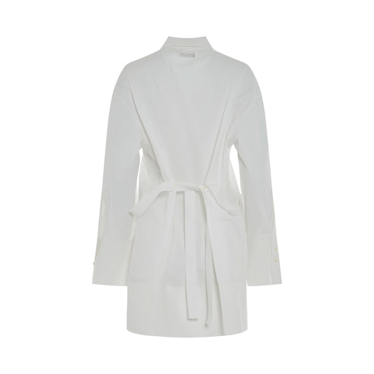 Popel Drop Shoulder Shirt in White