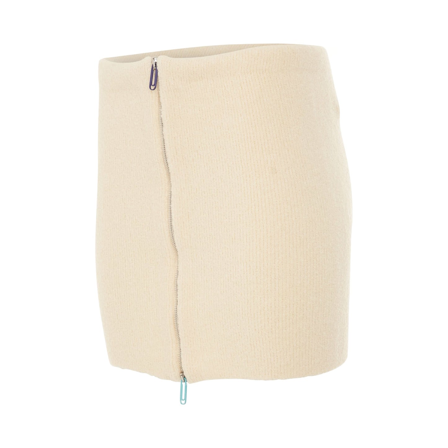 Micro Boucle Mini Skirt in White